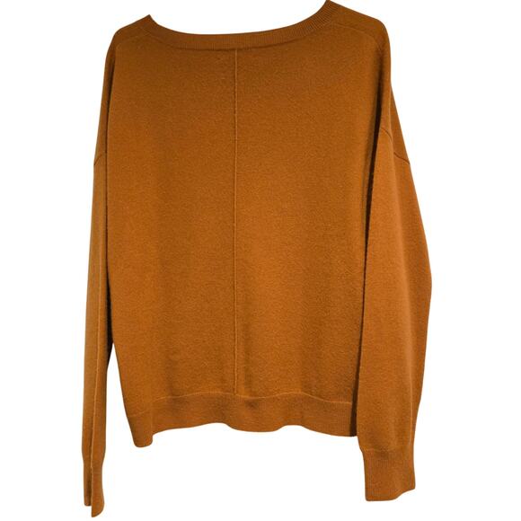 Repeat Burnt Orange 100% Cashmere Oversized Pullover Front Pockets, Sz 38 / US S - Picture 2 of 7